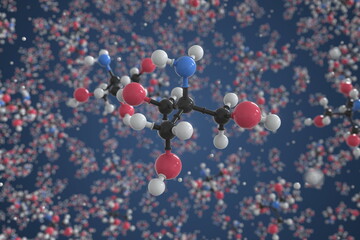 Fototapeta na wymiar Tris molecule made with balls, conceptual molecular model. Chemical 3d rendering