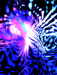 Light particle trails. Light explosion star with glowing particles and lines. Beautiful moving abstract rays background.