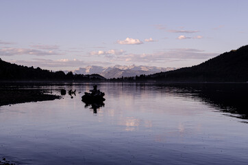 sunset over the lake