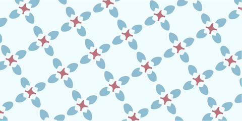 水色の花びらのパターンの背景イラスト
