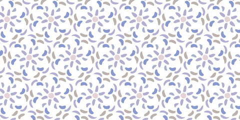 紫とピンクのフローラルなかわいいパターンの背景イラスト
