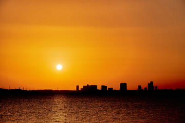 Naklejka premium Sunirse at Sanbanze, Urayasu, Japan