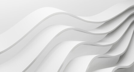 Obraz premium Abstract white Architecture Background. 3d render. Modern Geometric Wallpaper. Futuristic Technology Design