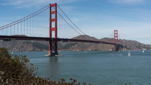 San Francisco Golden Gate Bridge Time Lapse from Battery East View Point California USA