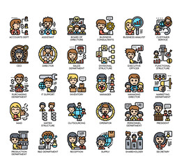 Set of Company Structure thin line and pixel perfect icons for any web and app project.