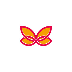 abstract butterfly simple geometric line flat 3d line logo vector