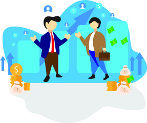 Vector illustration of a business partnership graphic