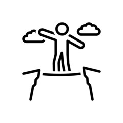 Black line icon for feat