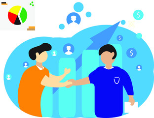 Vector illustration of a business partnership graphic