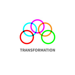 Business logo with connected color circles