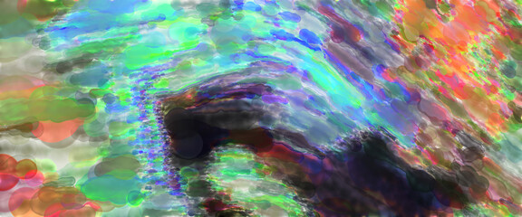 Contemporary art. Hand made painting. Modern artwork. Painting with brushstrokes of watercolor on surface. 2d illustration. Artistic background image. Abstract painting on canvas. Colorful texture.