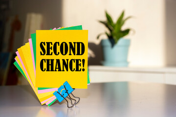 Text sign showing SECOND CHANCE
