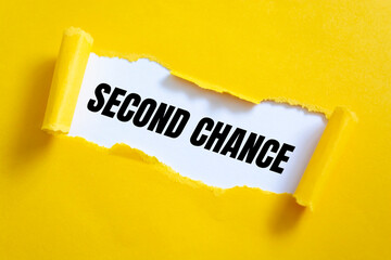 Text sign showing SECOND CHANCE