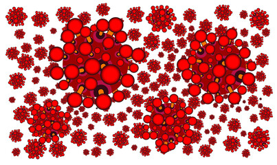 Red Coronavirus 2019-nCov novel coronavirus concept.