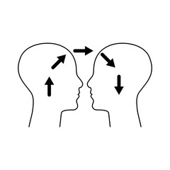 Empathy logo. Two people communicate. Psychology of interaction icon