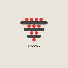 Balance symbol. Psychological wellbeing, logo stability. Peace of mind sign