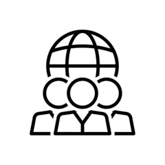 Black line icon for diversity