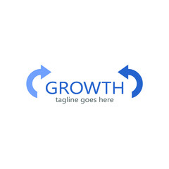 growth in the middle of two arrows with a circular body