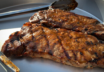Grilled NY Strip Steaks