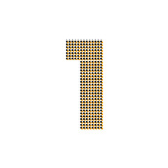 number one symbol, warning dots texture