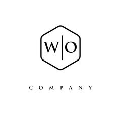 initial WO logo design vector