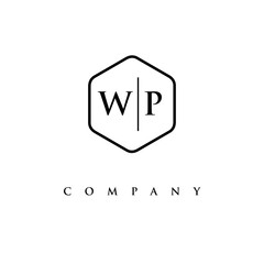 initial WP logo design vector
