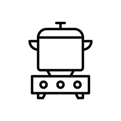 Black line icon for cooked