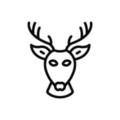 Black line icon for deer