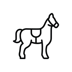 Black line icon for mustang