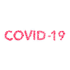Text name COVID-19, with red color texture, editable vector
