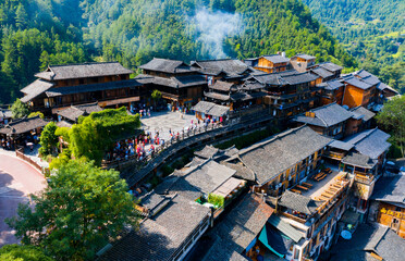 Qianhu Miao village in Xijiang, Qiandongnan, Guizhou Province, China
