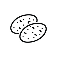 Black line icon for potatoes