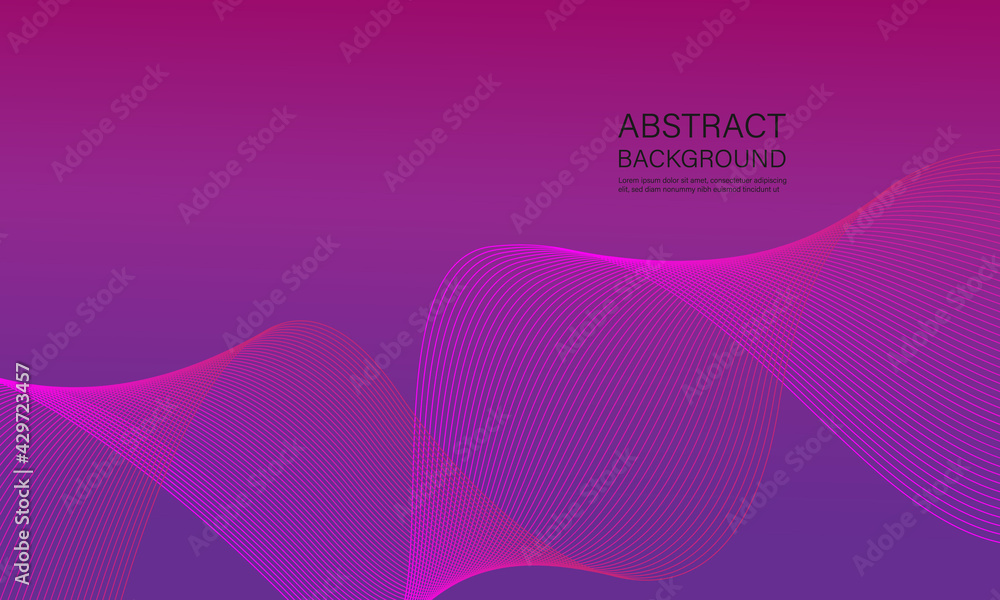 Poster abstract banner vector template. minimal background with wavy lines for facebook cover. vector illus