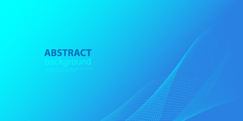 Abstract dark blue banner template. Vector minimal wavy line background for cover. vector illustration