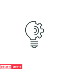 Lightbulb line icon. Simple outline style. Creative solution, lamp, light bulb symbol, technology, bright, inspiration concept. Vector illustration isolated on white background. Editable stroke EPS 10