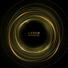  Abstract background golden rings with glow effect.vector illustartion