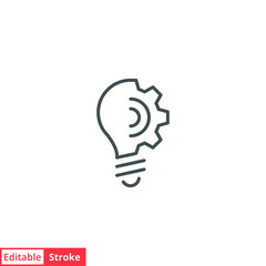 Lightbulb line icon. Simple outline style. Creative solution, lamp, light bulb symbol, technology, bright, inspiration concept. Vector illustration isolated on white background. Editable stroke EPS 10