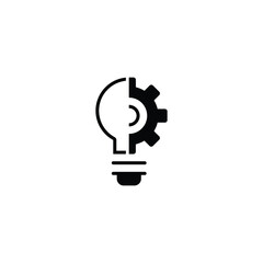 Lightbulb glyph icon. Simple solid style. Creative solution, lamp, light bulb symbol, technology, bright, inspiration concept. Vector illustration isolated on white background. EPS 10