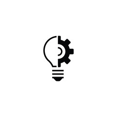 Lightbulb glyph icon. Simple solid style. Creative solution, lamp, light bulb symbol, technology, bright, inspiration concept. Vector illustration isolated on white background. EPS 10