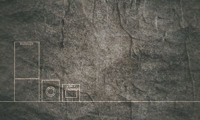 Obraz premium Domestic electric machines. Stone material grunge texture