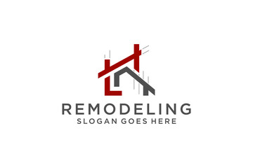 Letter L for Real Estate Remodeling Logo. Construction Architecture Building Logo Design Template Element.