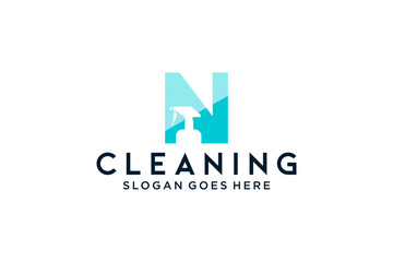 Letter N for cleaning clean service Maintenance for car detailing, homes logo icon vector template.