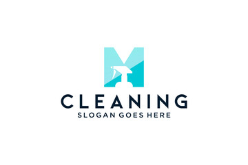 Letter M for cleaning clean service Maintenance for car detailing, homes logo icon vector template.