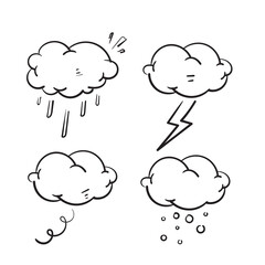 hand drawn doodle cloud weather illustration vector isolated
