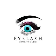 Eyelash extension logo Vector illustration