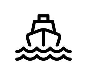 Ferry boat travel on the sea icon