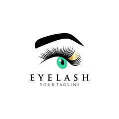 Eyelash extension logo Vector illustration