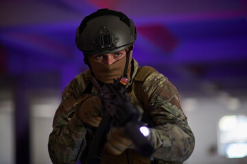 modern warfare soldier in urban environment battlefield