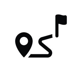 Mission destination complete and achieve the goal icon