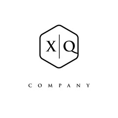 initial XQ logo design vector